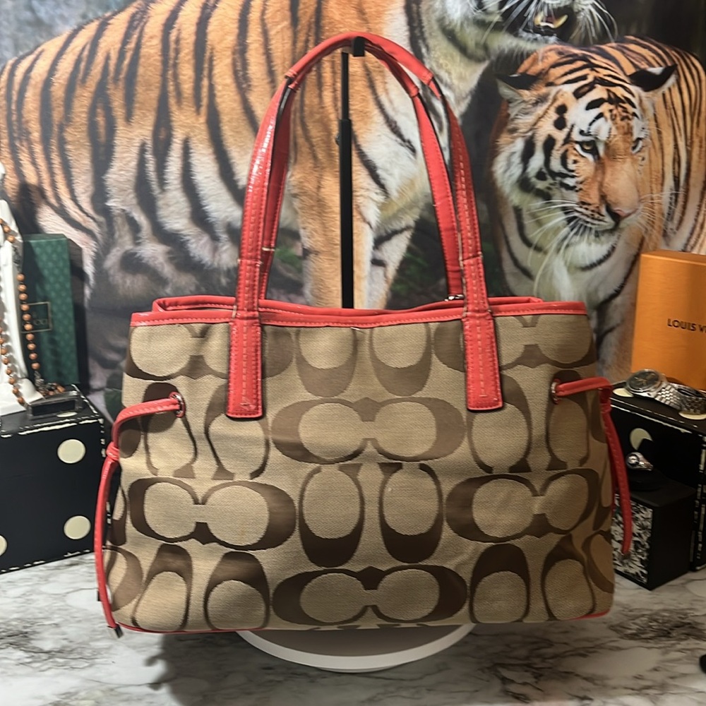 Coach Signature Stripe Carryall - Picture 8 of 16